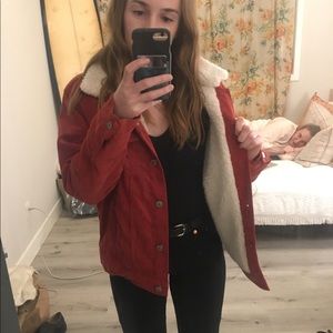 Love Tree corduroy Sherpa jacket